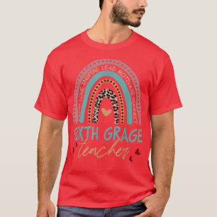 Boho Teach Kärlek Inspire sjätte Klass Lärarleopar T Shirt