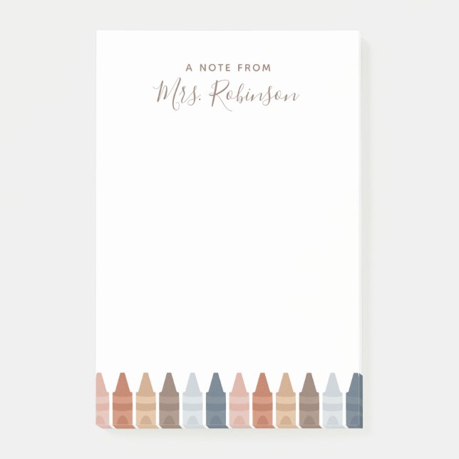 Boho Teacher Appreciation Crayon Post-it Notes (Framsida)