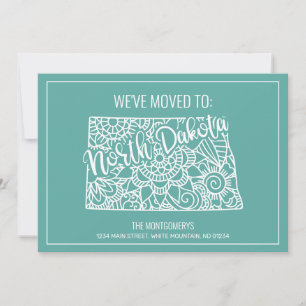 Boho Teal Blommigt Mandala North Dakota State Flyt Meddelande