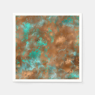 Boho Teal Copper Grunge Pappersservett