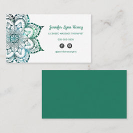 Boho Teal Mandala LMT Visitkort