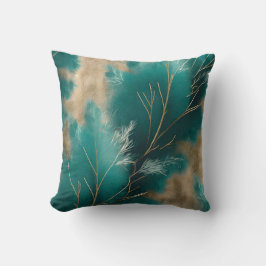 Boho Teal Pillow - Abstrakt Hemdekodsdesign Kudde