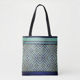 Boho Teal, Tan, Black, Blue Tribal Tygkasse