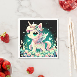 Boho Tecknad Unicorn Baby Shower Pappersservett