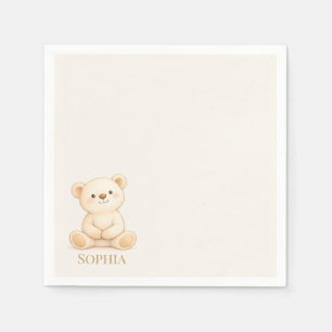 Boho Teddy Bear Baby Shower Pappersservett