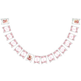 Boho Teddy Bear Girl Pink Bear Floral Birthday  Vimplar