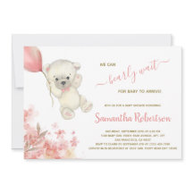 Boho Teddy Polar Bear Rosa Pampa Grass Baby Shower