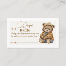 Boho Teddybjörn Blöja Lotteri Baby Shower Infognin Tilläggskort