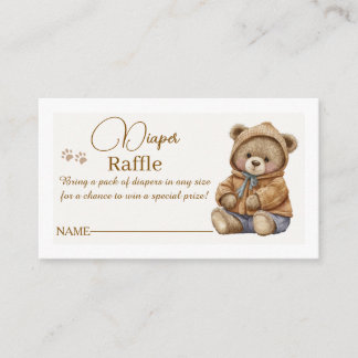 Boho Teddybjörn Blöja Lotteri Baby Shower Infognin Tilläggskort