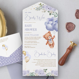 Boho Teddybjörn Lila Ballonger Blommig Bebisens Da