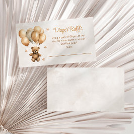 Boho Teddybjörn med ballonger Blöjdragning Tilläggskort