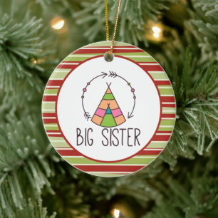 Boho Teepe Big Sister Cute jul Julgransprydnad Keramik