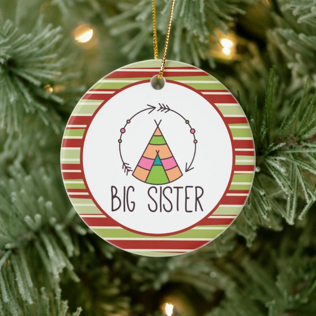 Boho Teepe Big Sister Cute jul Julgransprydnad Keramik (Träd)
