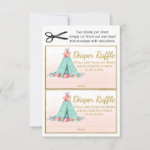 Boho TeePee Blöja Lotteri Biljetter