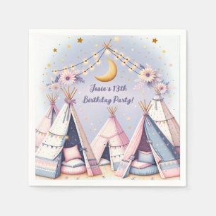 Boho Teepee Girly Sleepover Slumber Party Pappersservett