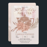 Boho Tekanna Hydrangeas Pampas 30års födelsedag Pa Inbjudningar<br><div class="desc">Boho rosa and terracotta hydrangeas och pampas samt torkade gräs med terracotta tekanna och texten "Birthday" "PAR-TEA" [party] med vattenfärgen faux struktur och marmorgradienter. All text är redigerbar utom skripttexten "Birthday" som endast kan redigeras av designern. Sammansatt design efter Helgdag Hearts-design.</div>