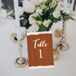 Boho Terra Cotta Faux Glass Pavisserligen Bröllop Bordsnummer<br><div class="desc">Perfekt för boho terra cotta eller tan beige bröllop och firande. Dessa bordsnummer liknar handmålat glas. Ange bara numren med hjälp av anpassningsfunktionen. Hitta matchande stationära bröllop och tillbehör i min butik.</div>
