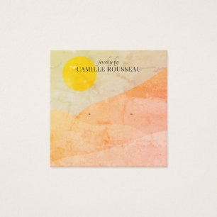 Boho Terracotta Abstrakt Desert Jewelry Fyrkantigt Visitkort