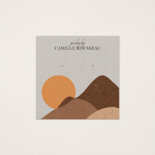 Boho Terracotta Abstrakt Desert Jewelry Fyrkantigt Visitkort