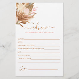 Boho terracotta Advice for Bride Card