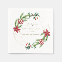 Boho Terracotta Arch Pampas Grass Blommigt Bröllop Pappersservett