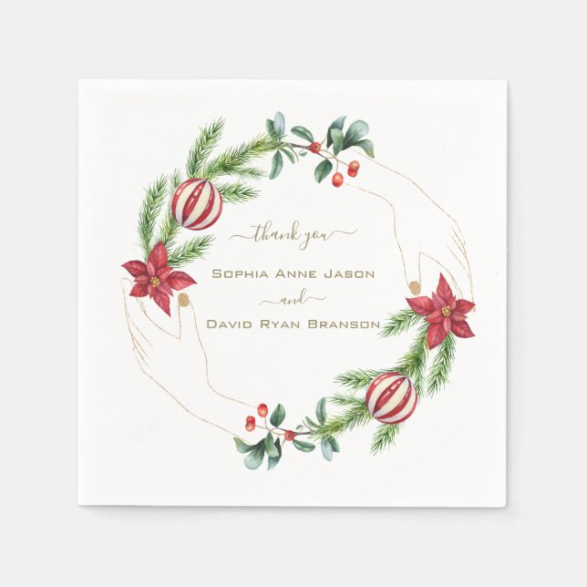 Boho Terracotta Arch Pampas Grass Blommigt Bröllop Pappersservett (Framsidan)