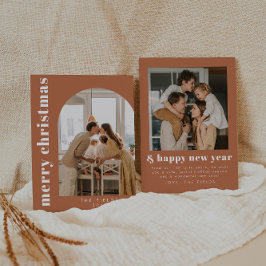 Boho Terracotta Arch Photo Family Helgdag Card Julkort