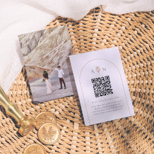 Boho Terracotta Arch & Photo QR Code Bröllop OSA Tilläggskort