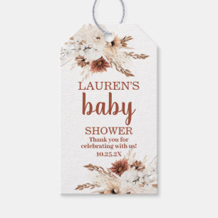 Boho Terracotta Baby Shower Girl Gift Märkre Presentetikett