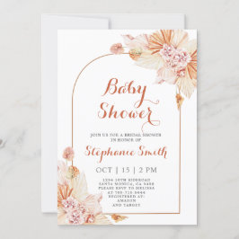 Boho Terracotta Baby Shower-inbjudan Inbjudningar