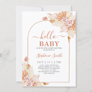 Boho Terracotta Baby Shower-inbjudan Inbjudningar