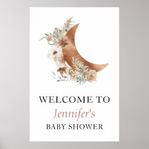 Boho Terracotta Baby Shower Välkomstskylt Poster