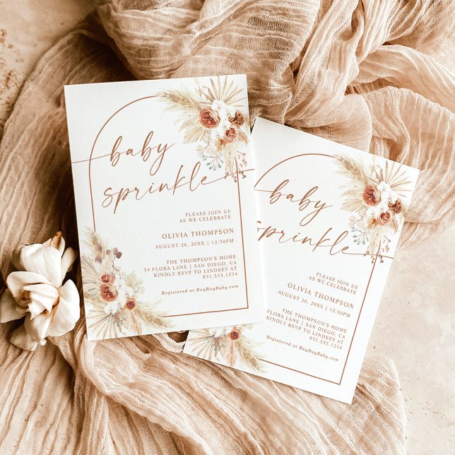 Boho Terracotta Baby Sprinkle Shower Inbjudningar (Skapare uppladdad)