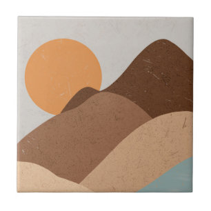 Boho Terracotta Bisque Desert Sol berg Kakelplatta