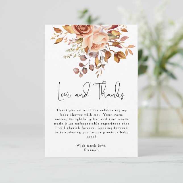 Boho Terracotta Blommig Bebis Shower Tack så mycke (Stående Fram)