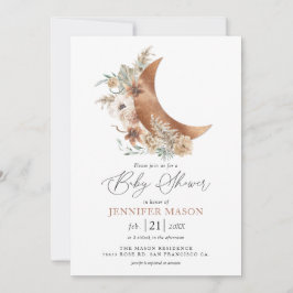 Boho Terracotta Blommigt Baby Shower-inbjudan Inbjudningar