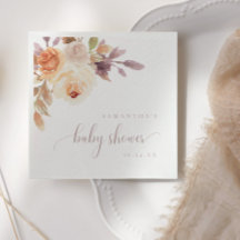 Boho Terracotta Blommigt Baby Shower Pappersservet