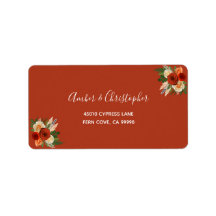 Boho Terracotta Blommigt Bröllop OSA Returadress