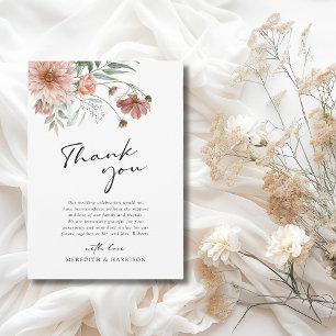 Boho Terracotta Blommigt Fall Wedding Tack Kort