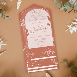 Boho terracotta blommigt rustic arch bröllop