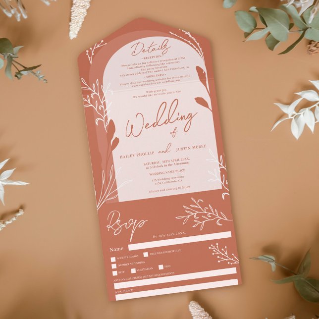 Boho terracotta blommigt rustic arch bröllop (Skapare uppladdad)