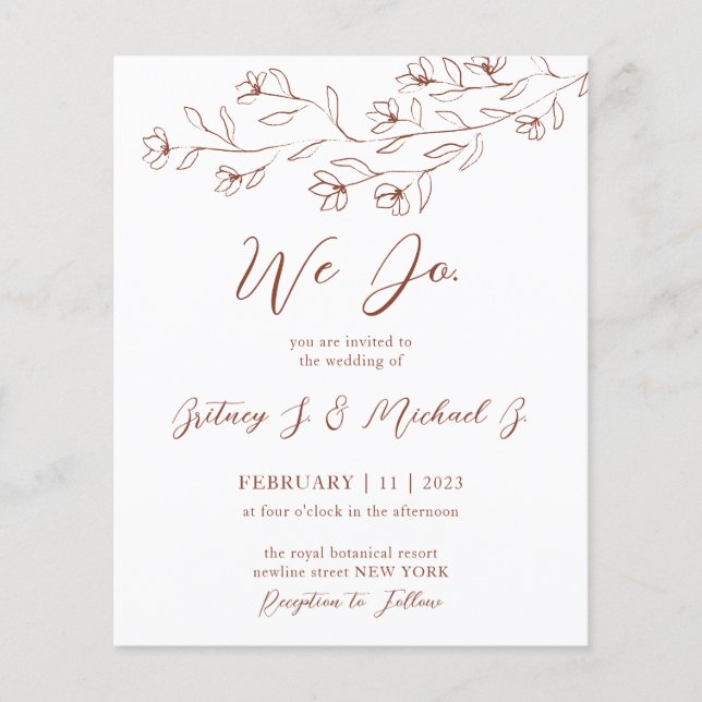 Boho Terracotta-Blommigten Namnteckning Typ vi gör Flygblad (Framsidan)