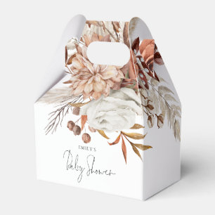 Boho Terracotta Blommigts Baby Shower Tack Presentaskar