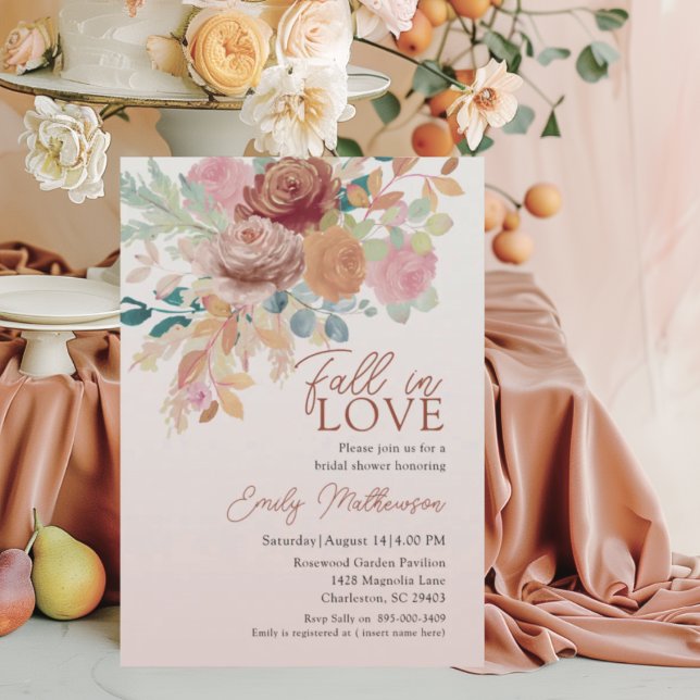 Boho Terracotta & Blush Floral Bridal Shower Inbjudningar (Skapare uppladdad)