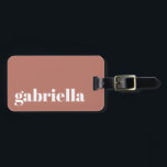 Boho Terracotta Bold Typography Personlig Namn Bagagebricka<br><div class="desc">Modern typografi Personlig Namn Luggage Tag med vit text på en Boho Terracotta-bakgrund</div>
