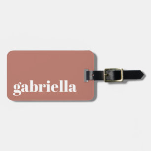 Boho Terracotta Bold Typography Personlig Namn Bagagebricka