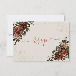 Boho Terracotta botaniska Blommigten Guld OSA Kort