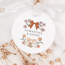 Boho Terracotta Bow Blommigt Wedding Favor Märkre Gåvor Etiketter