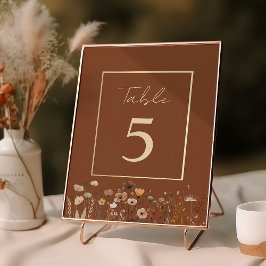 Boho Terracotta Bröllop Bordsnummer