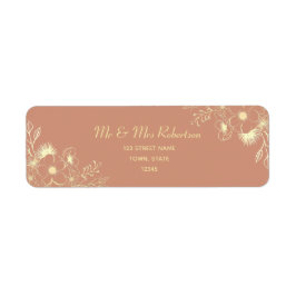 Boho Terracotta Bröllop Returadress Etikett